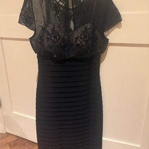 Chic Black Floral Midi Dress